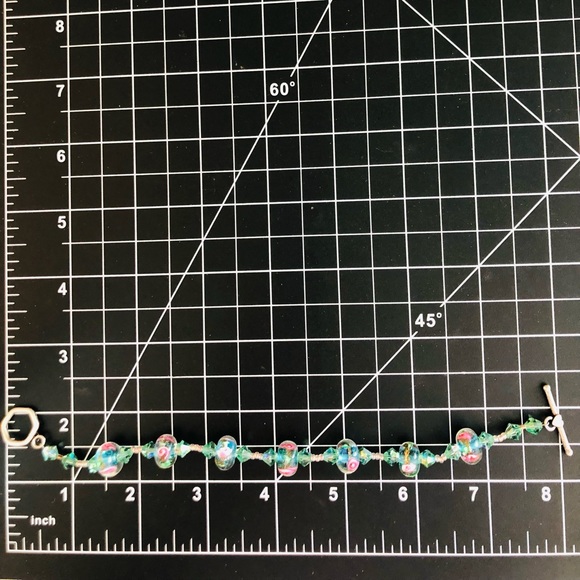 Vintage Floral Glass Crystal Bead Bracelet - Picture 4 of 7